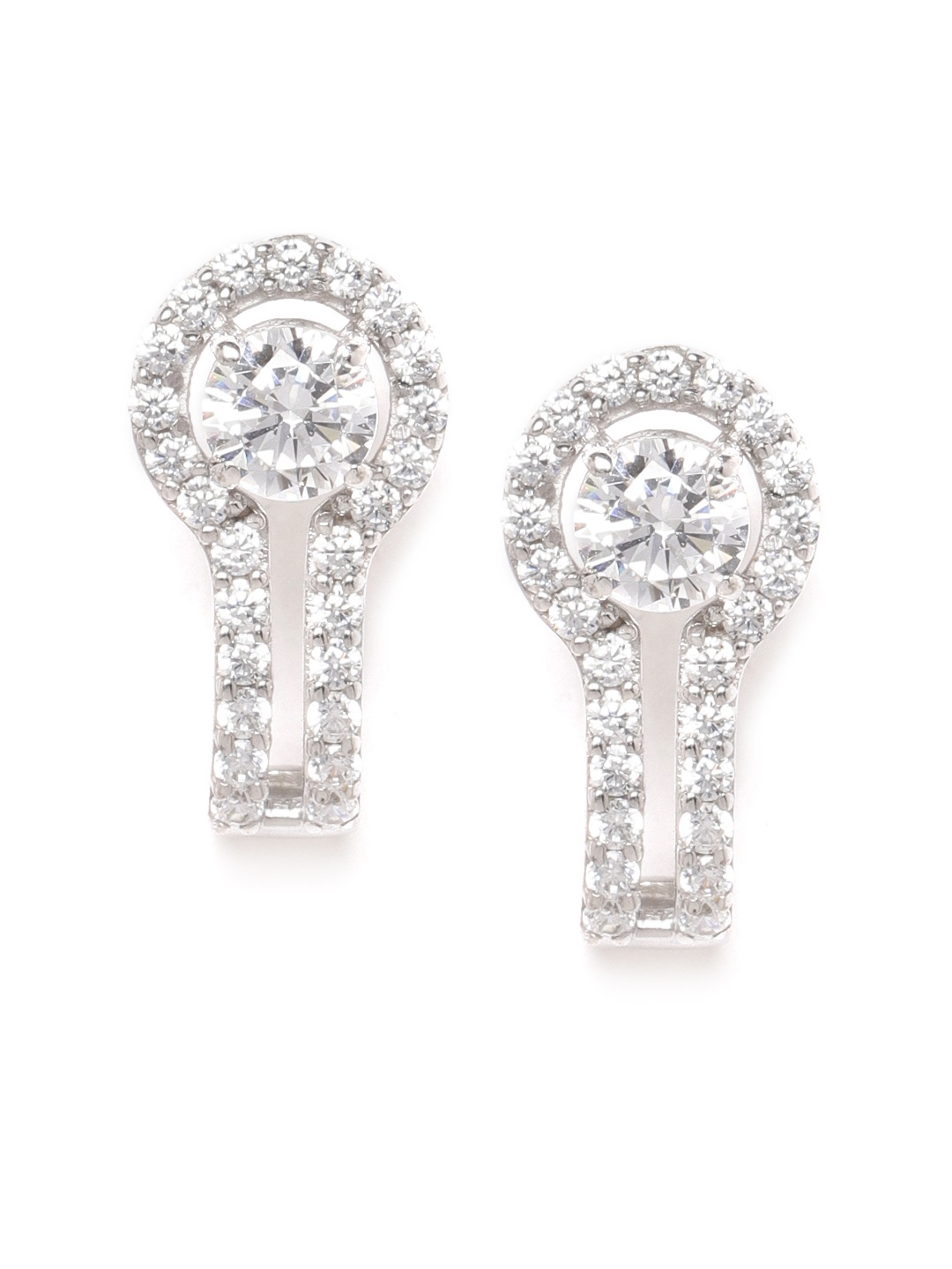 

Clara Silver-Toned Rhodium-Plated Cubic Zirconia-Studded 925 Sterling Silver Studs