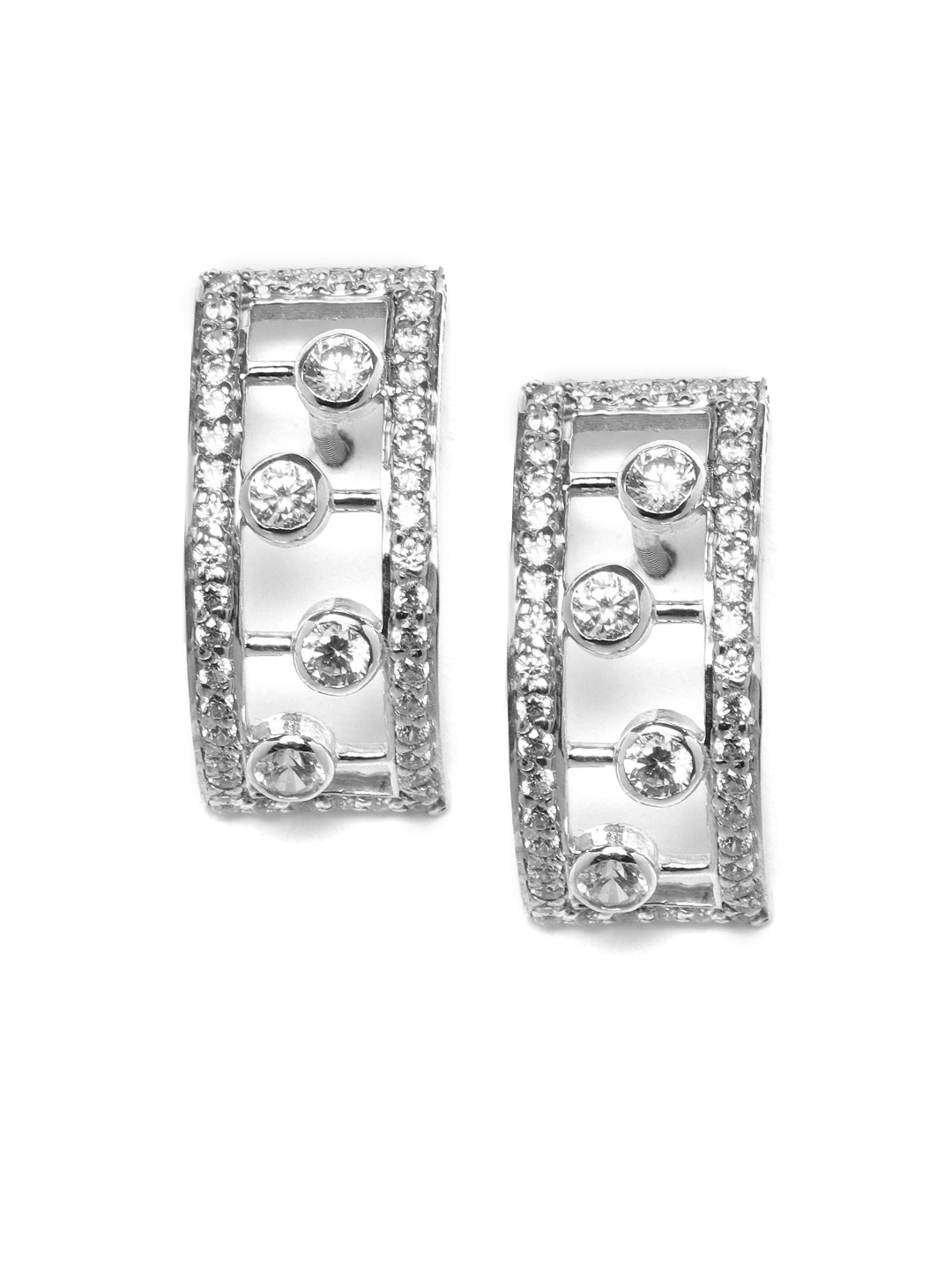

Clara Silver-Toned Rhodium-Plated Cubic Zirconia-Studded 925 Sterling Silver Studs