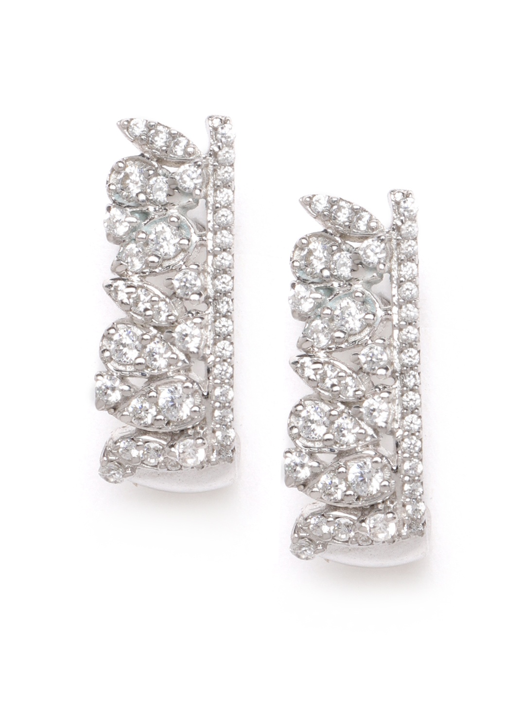 

Clara Silver-Toned Rhodium-Plated Cubic Zirconia-Studded 925 Sterling Silver Studs