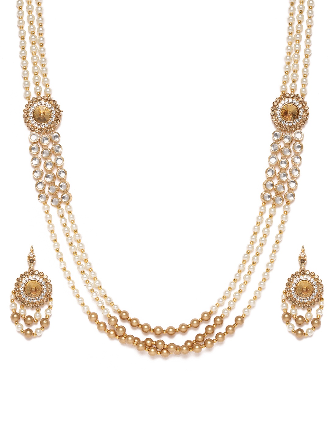 

Peora Women Gold Plated Kundan Studded Jewellery Set