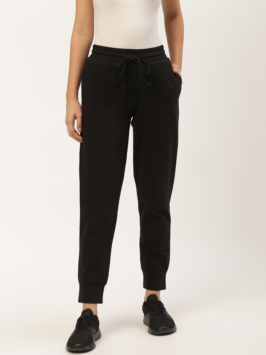 

Besiva Women Black Solid Straight Fit Joggers