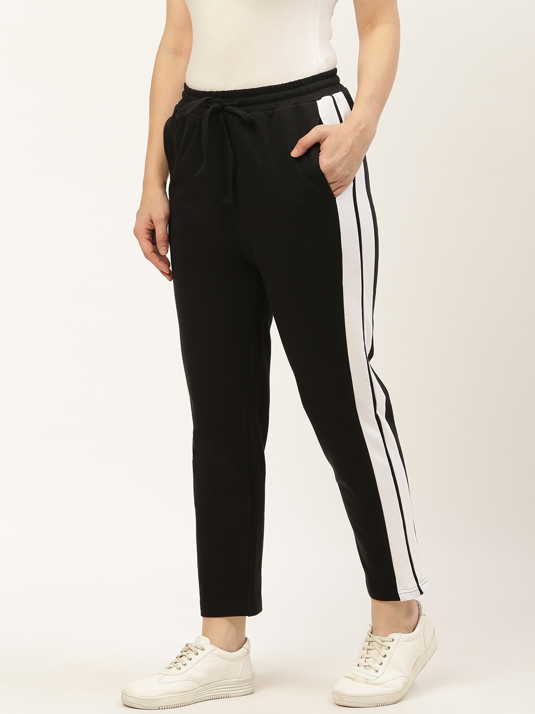 

Besiva Women Black Solid Track Pants