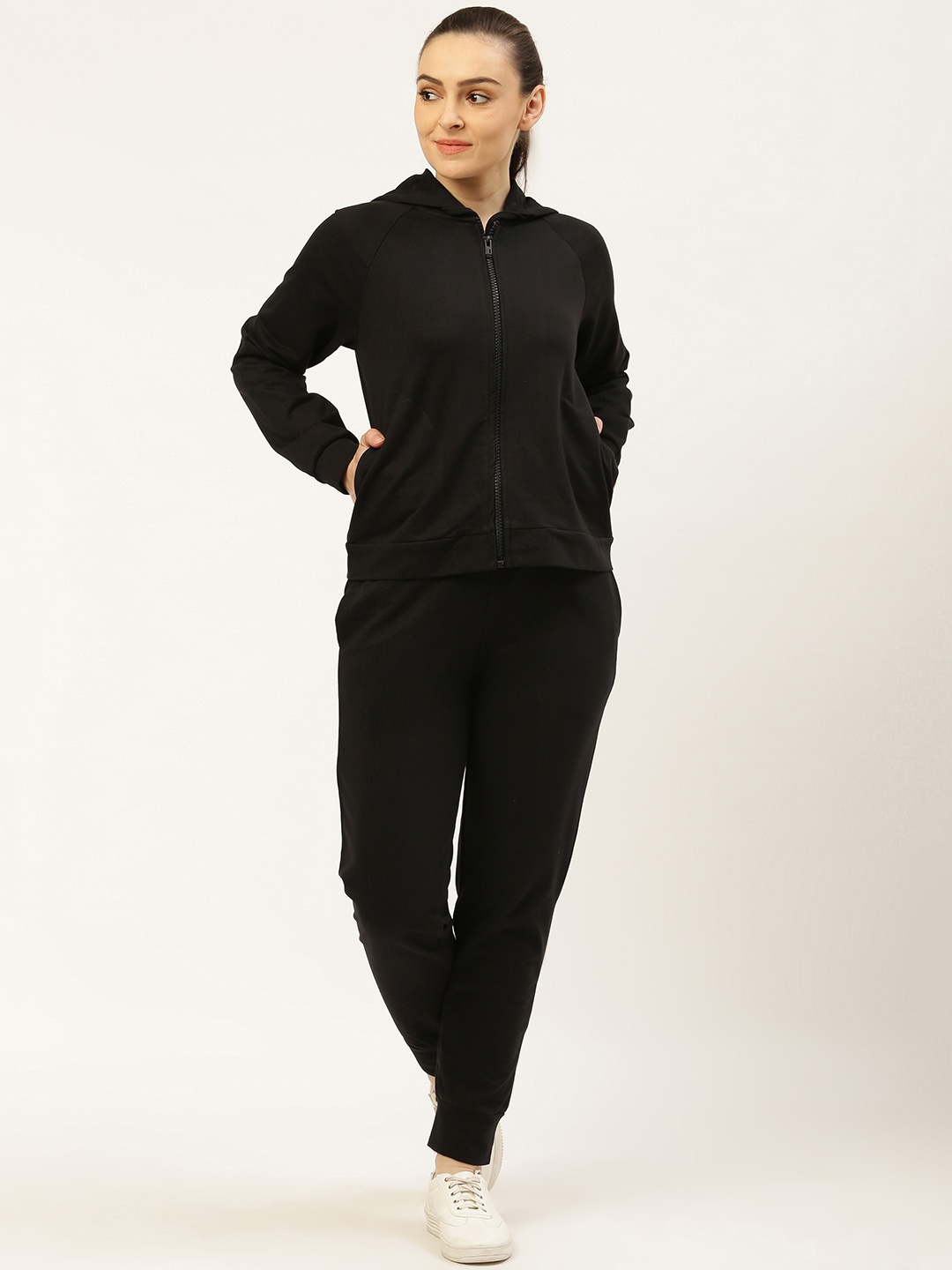 

Besiva Women Black Solid Tracksuit