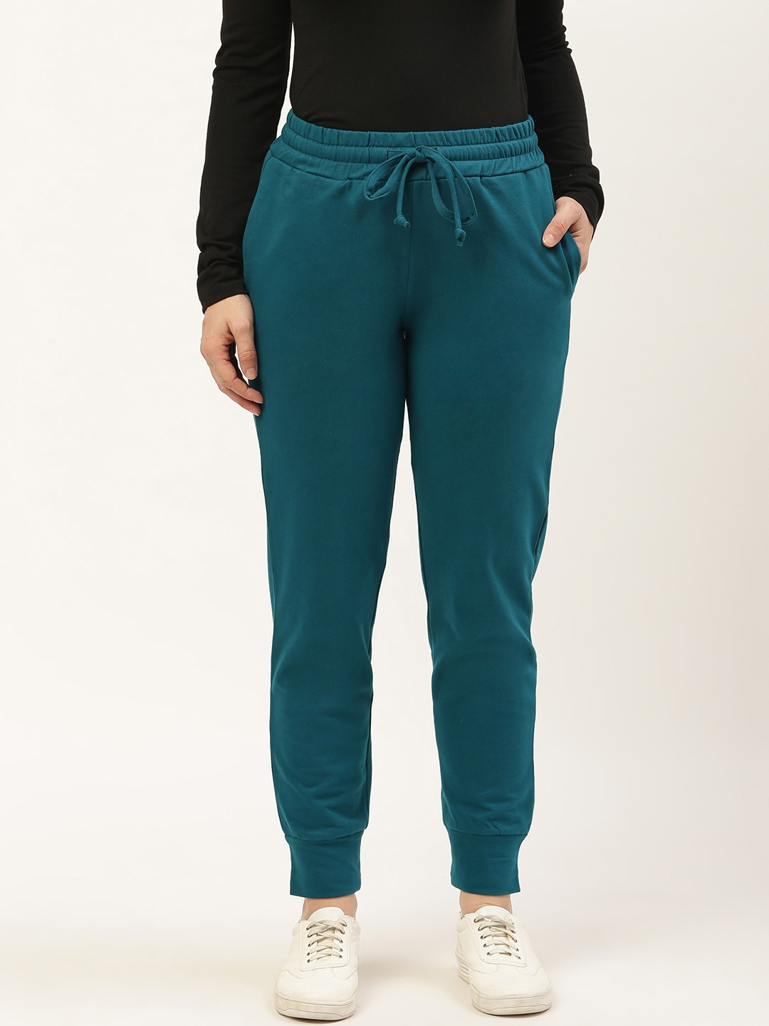 

Besiva Women Teal Green Solid Joggers