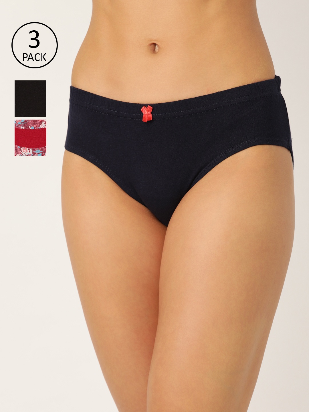 

Leading Lady Women Pack of 3 Assorted Hipster Briefs Natasha-3-MEH-PR-S, Navy blue