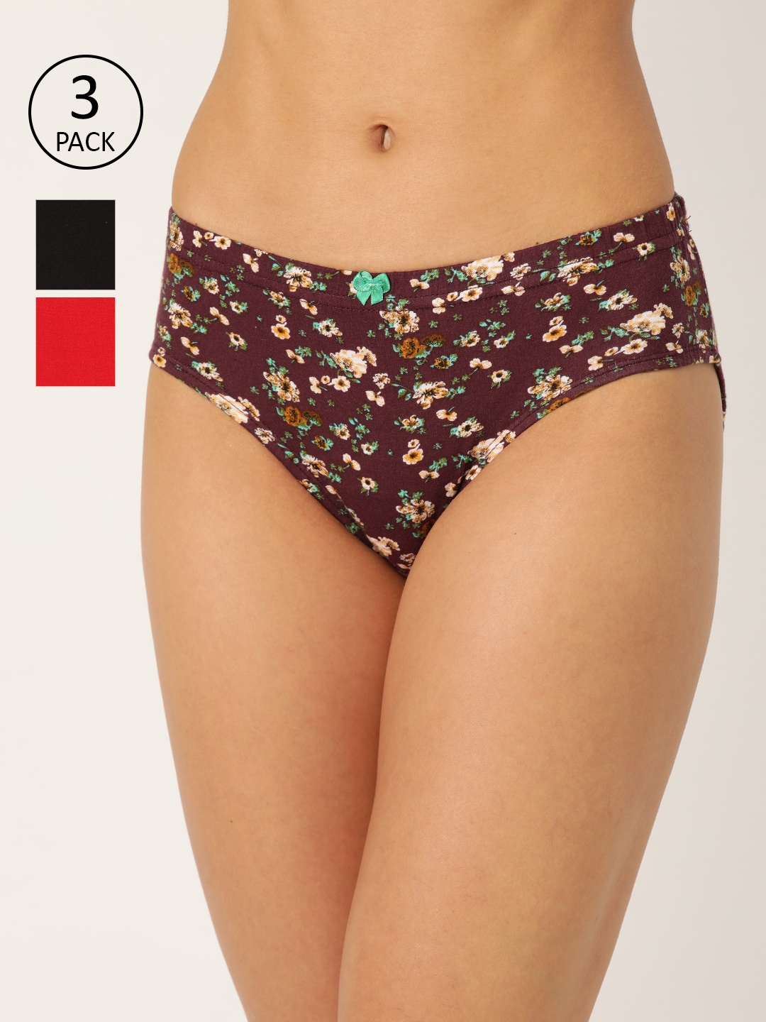 

Leading Lady Women Pack of 3 Hipster Briefs Leena-3-BRN-PR-S, Coffee brown