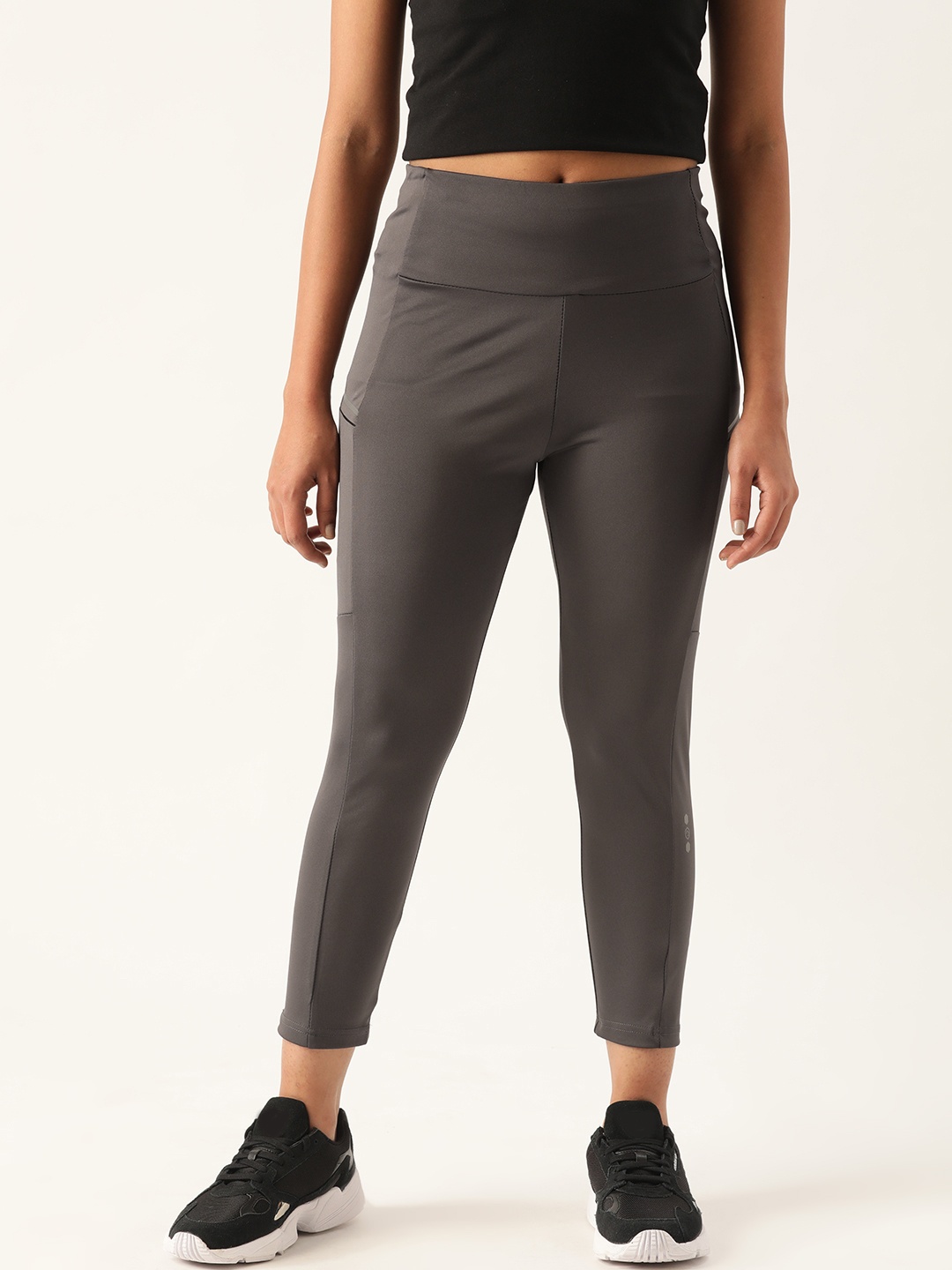 

Sweet Dreams Women Charcoal Grey Solid Cropped Training Tights