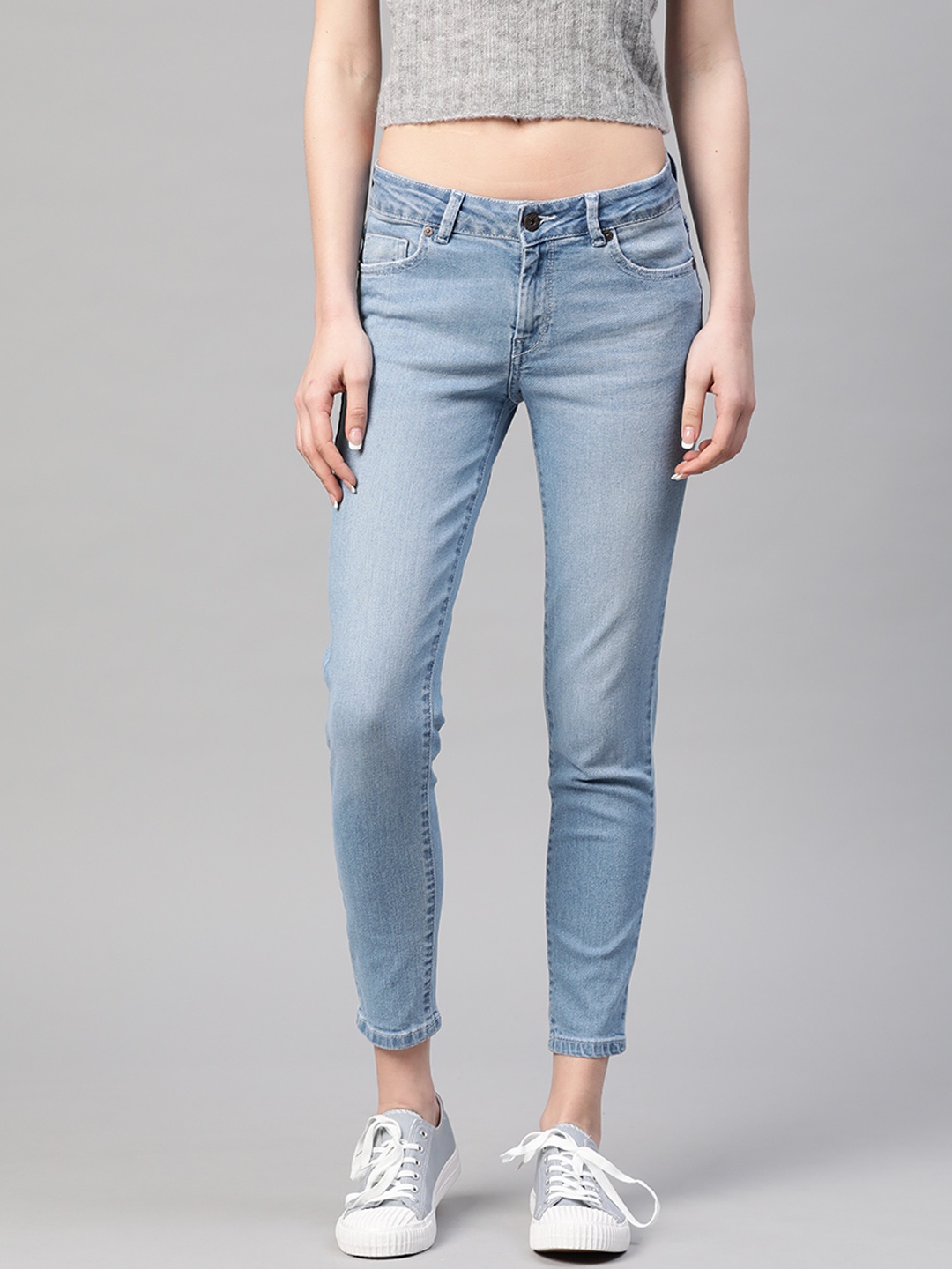 

Pepe Jeans Women Blue Skinny Fit Mid-Rise Clean Look Stretchable Jeans
