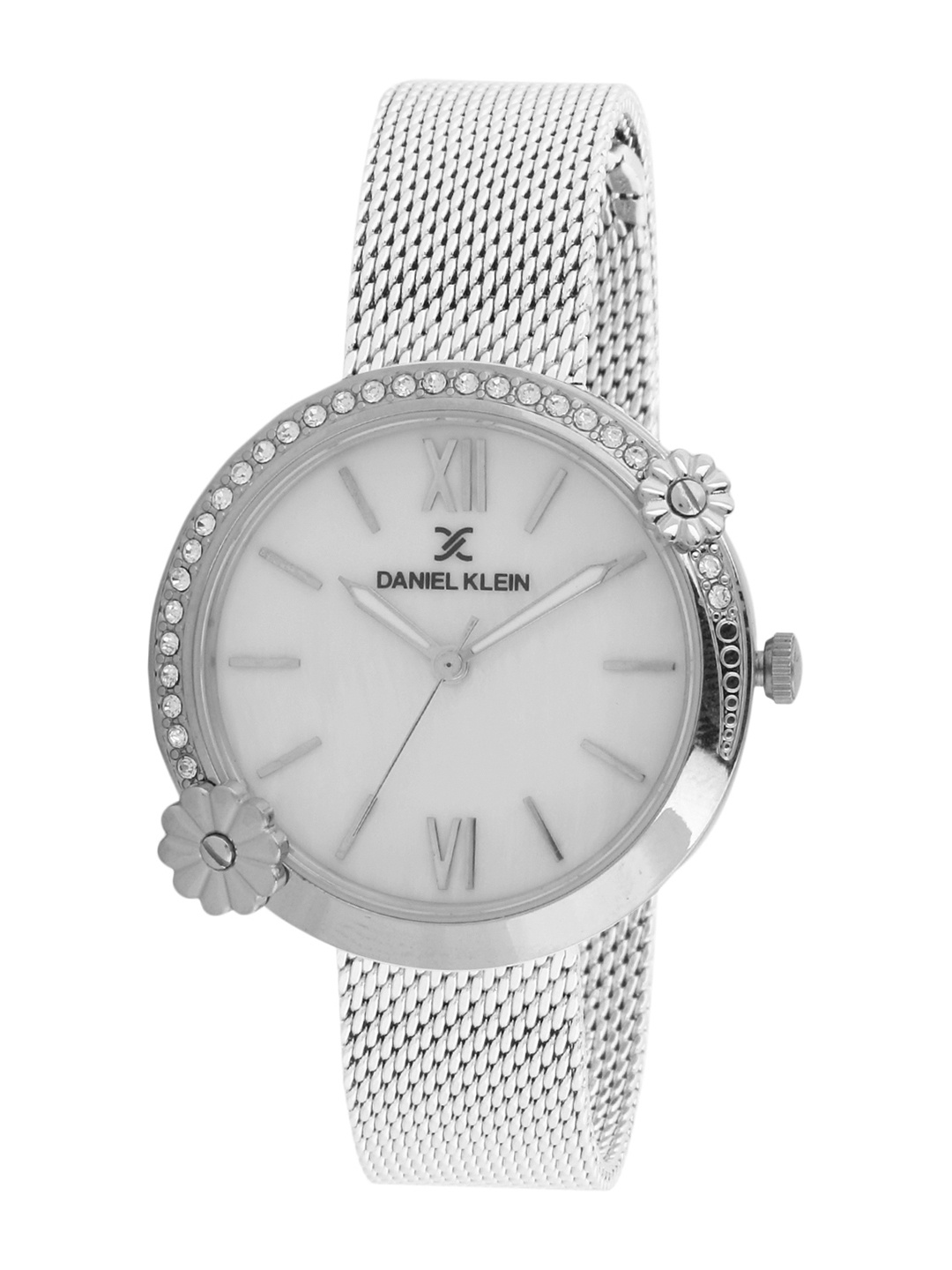 

Daniel Klein Women Silver-Toned Mother of Pearl Analogue Watch DK.1.12398-1