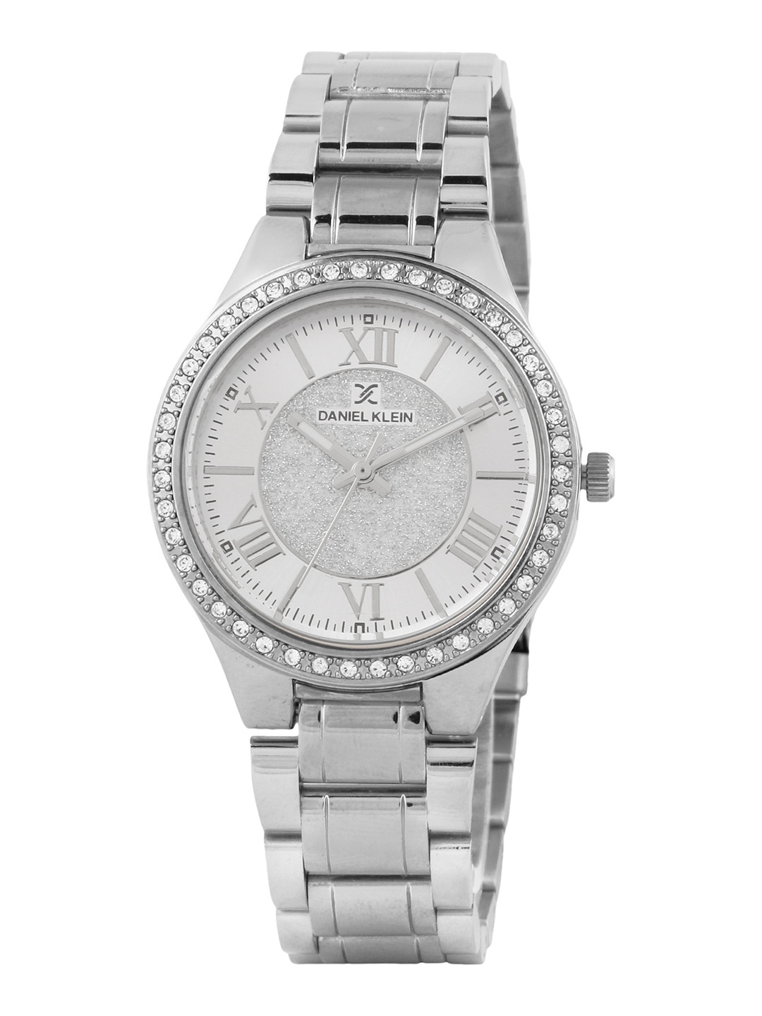 

Daniel Klein Women Silver-Toned Glitter Analogue Watch DK.1.12433-4