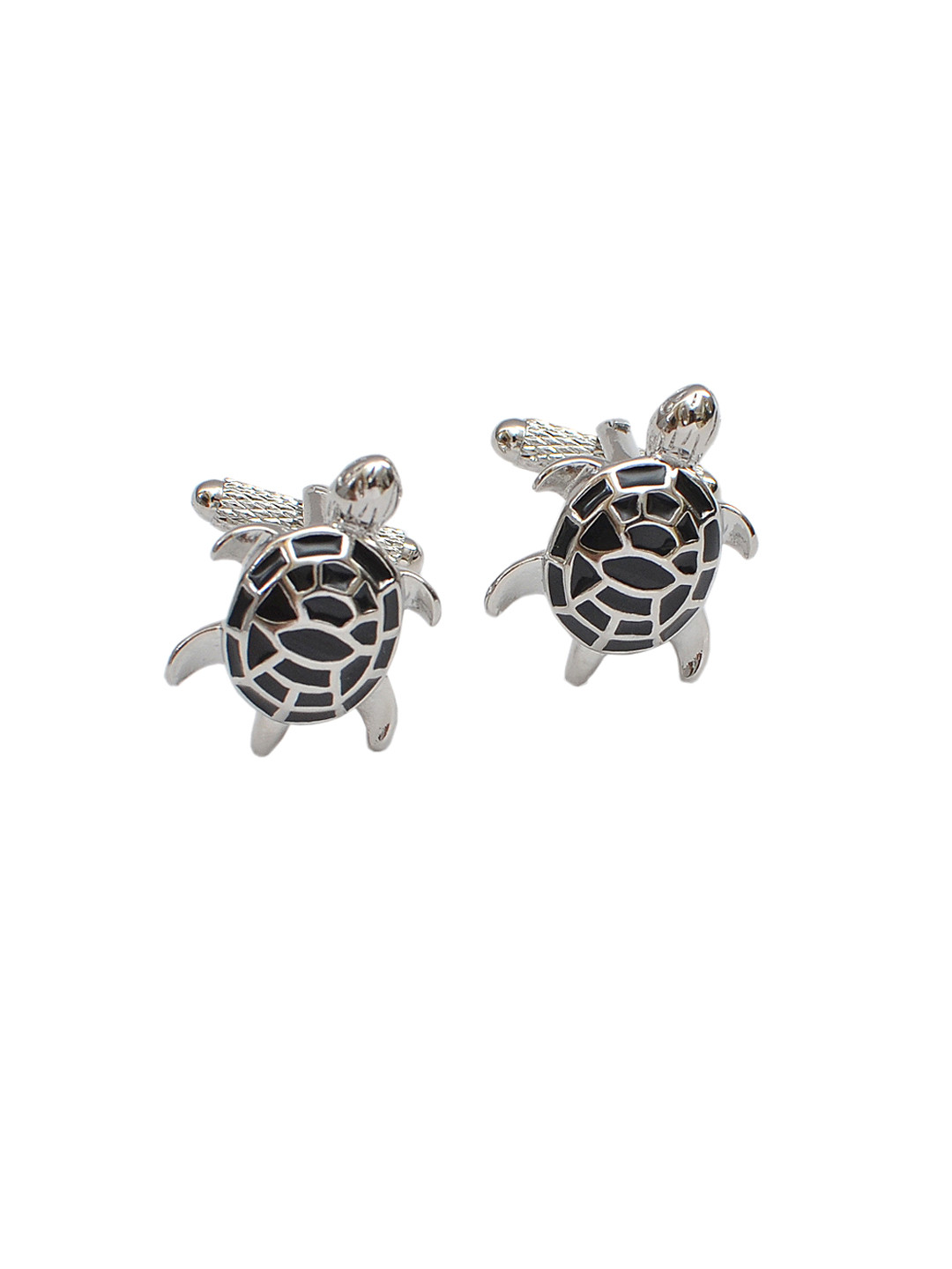 

Alvaro Castagnino Silver-Toned & Black Cufflinks
