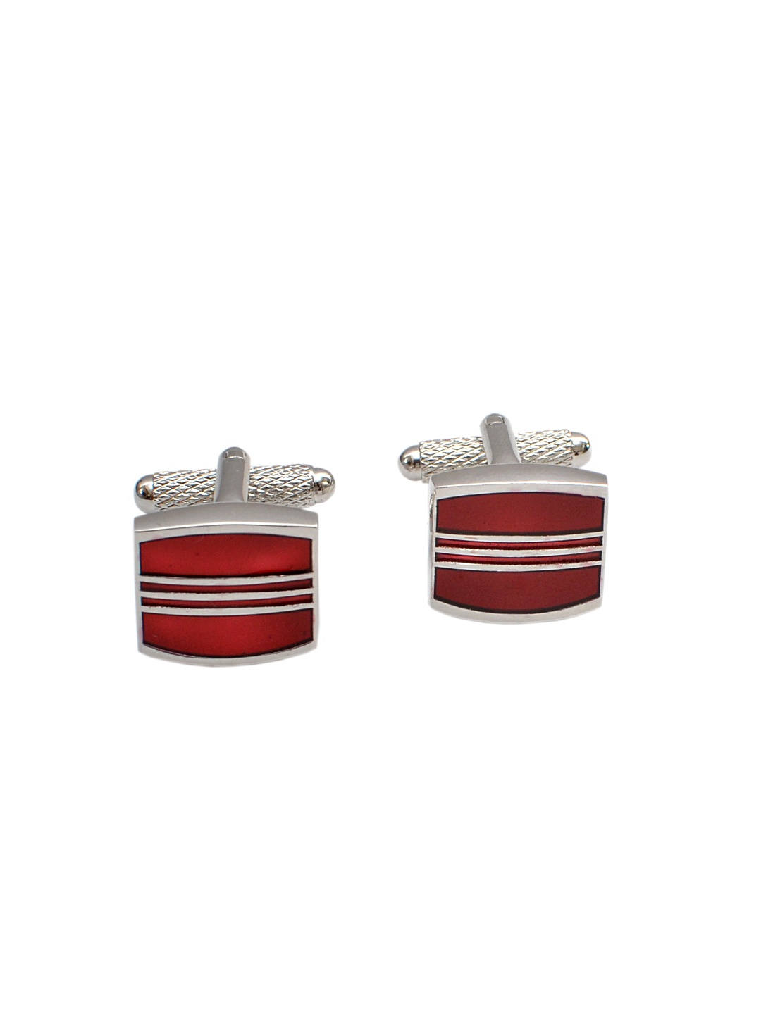 

Alvaro Castagnino Silver-Toned & Red Cufflinks