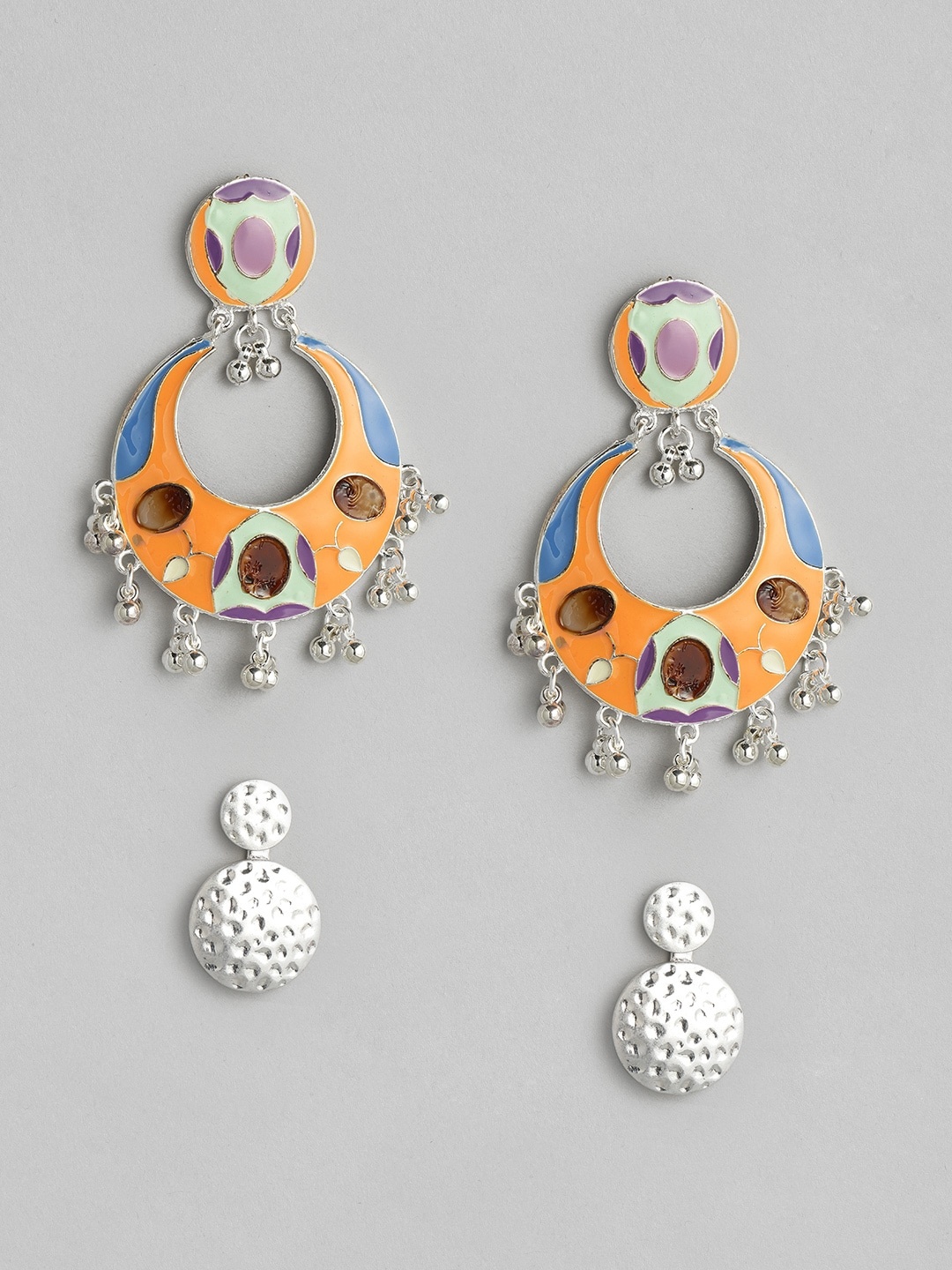

Anouk Silver-Toned Set Of 2 Drop Earrings