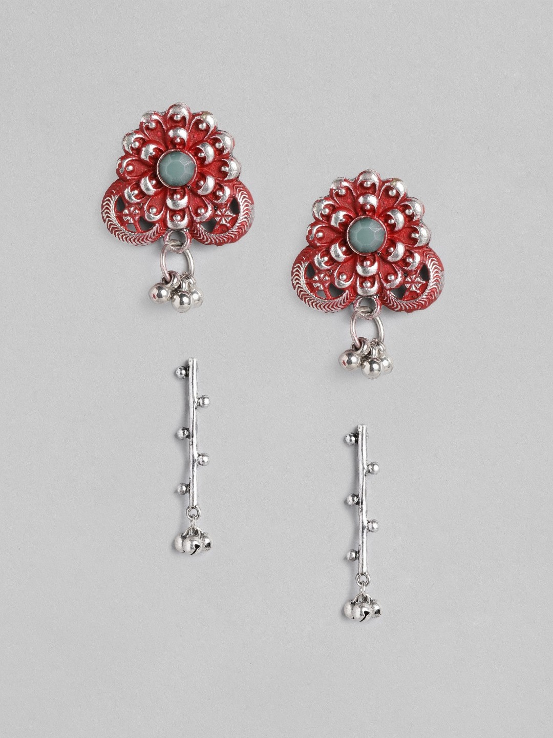 

Anouk Set of 2 Silver-Plated Drop Earrings