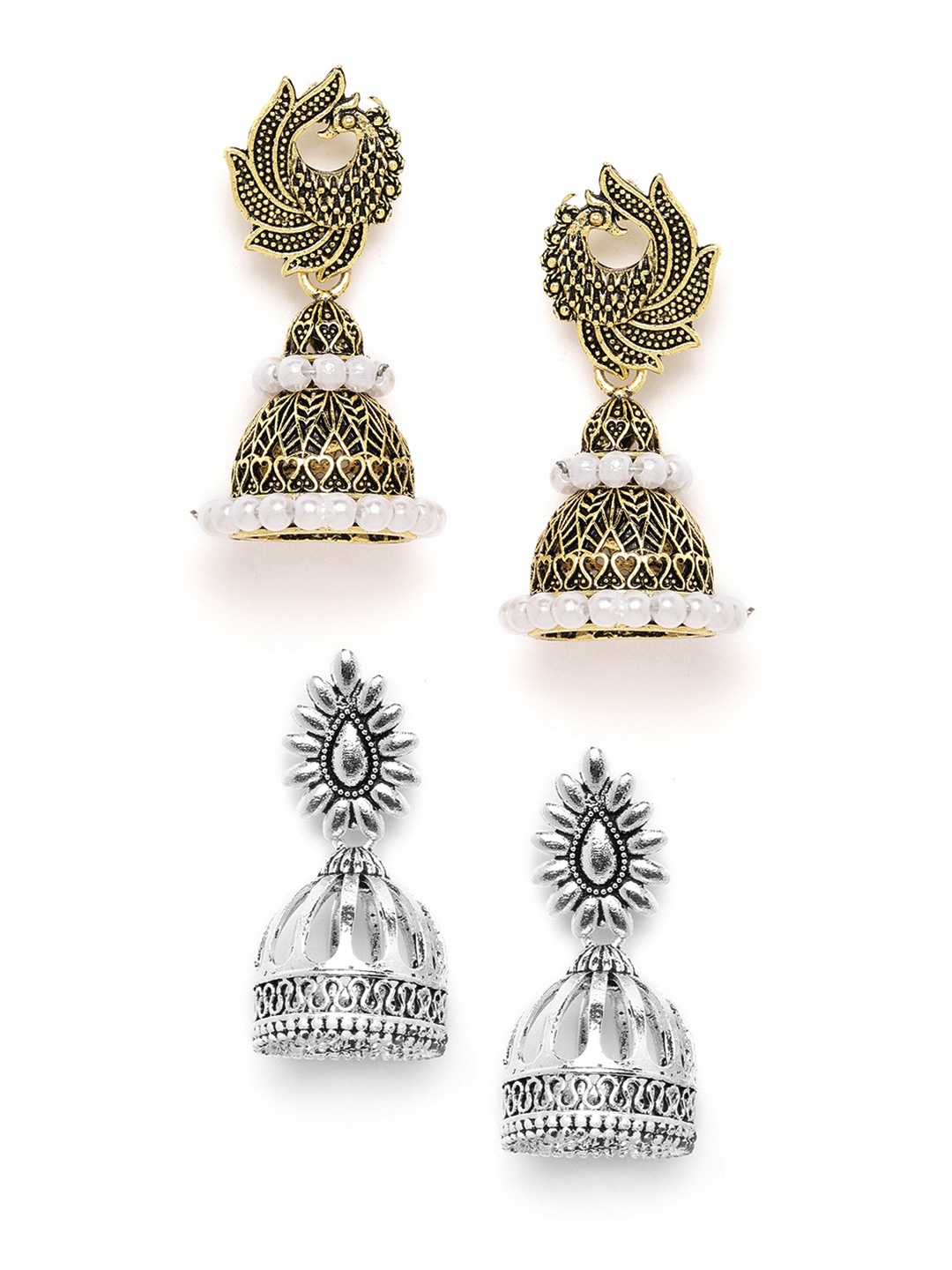 

Anouk Set of 2 Dome-Shaped Jhumkas, Gold