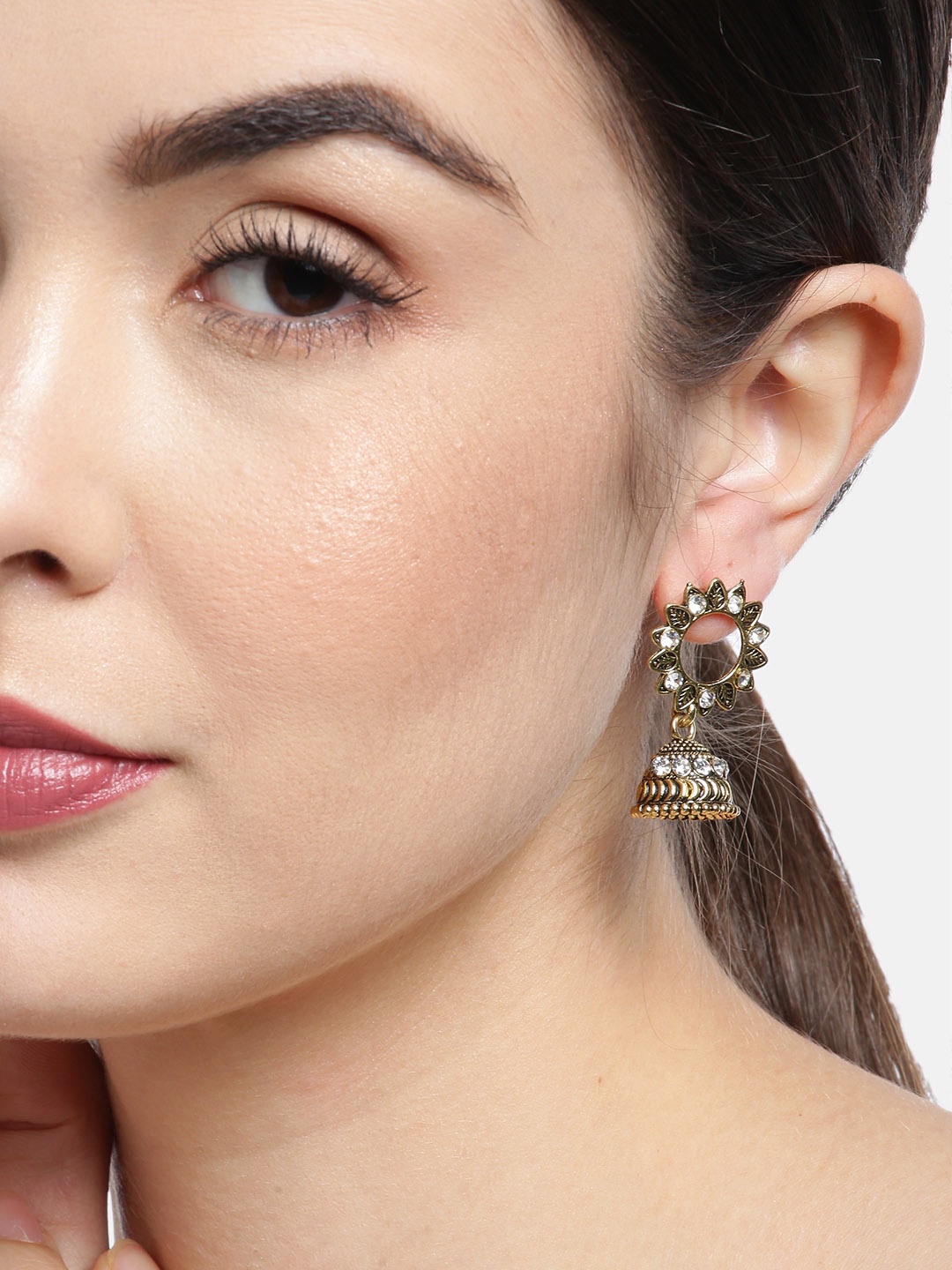 

Anouk Set of 2 Gold-Plated Textured Dome-Shaped Jhumkas