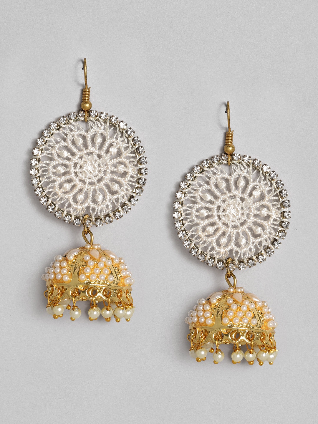 

Anouk Off-White Gold-Plated Dome Shaped Jhumkas