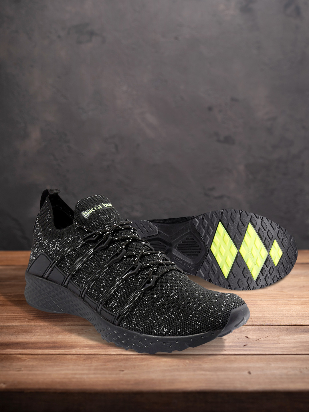

bacca bucci Men Black & White Mesh STELLA Training or Gym Shoes