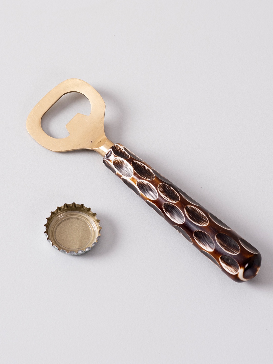 

nestroots Brown & Gold-Toned Stainless Steel Bottle Opener