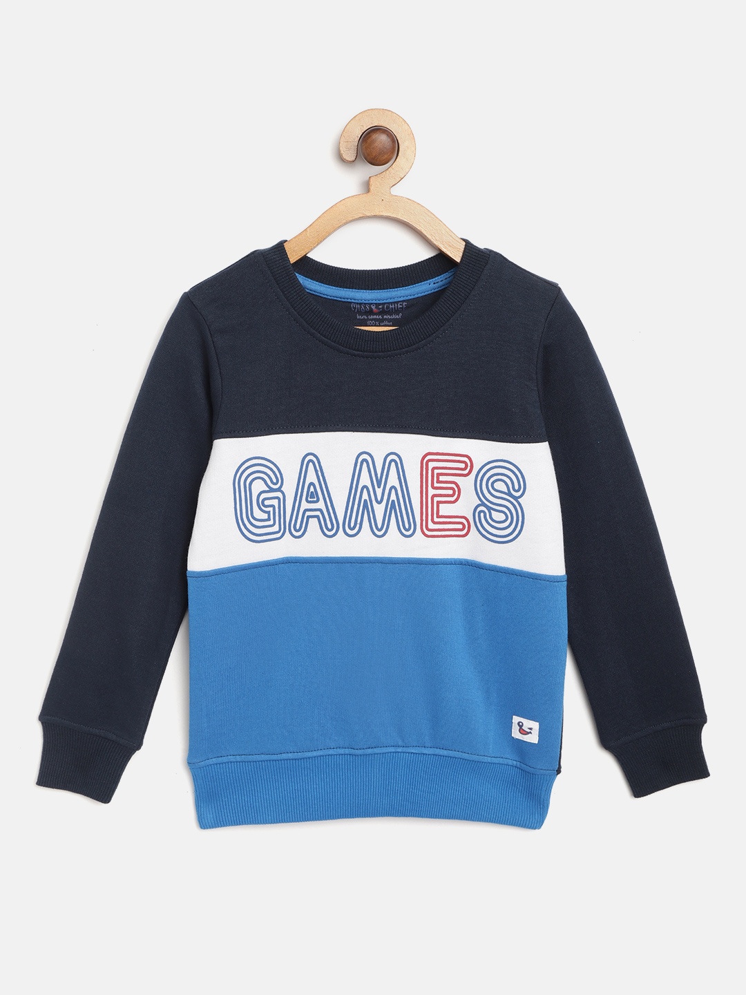 

Miss & Chief Boys Blue & White Printed Sweatshirt