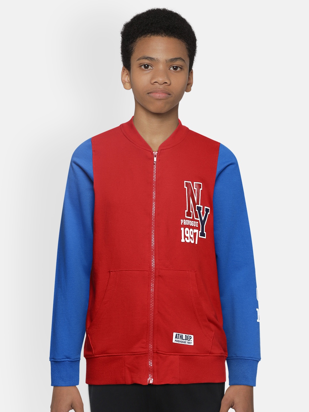 

Provogue Boys Red & Blue Printed Sweatshirt