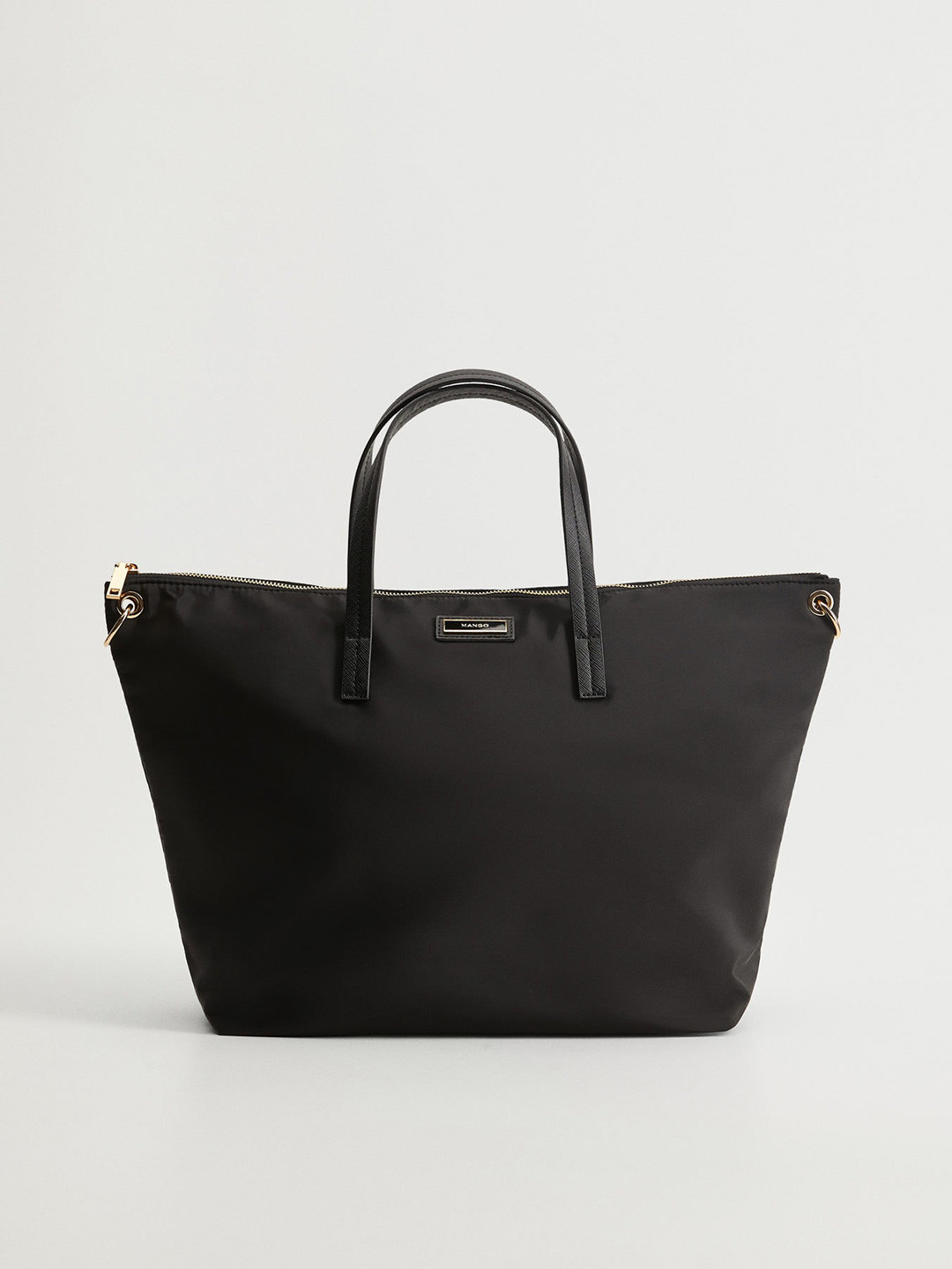 

MANGO Black Solid Oversized Handheld Bag