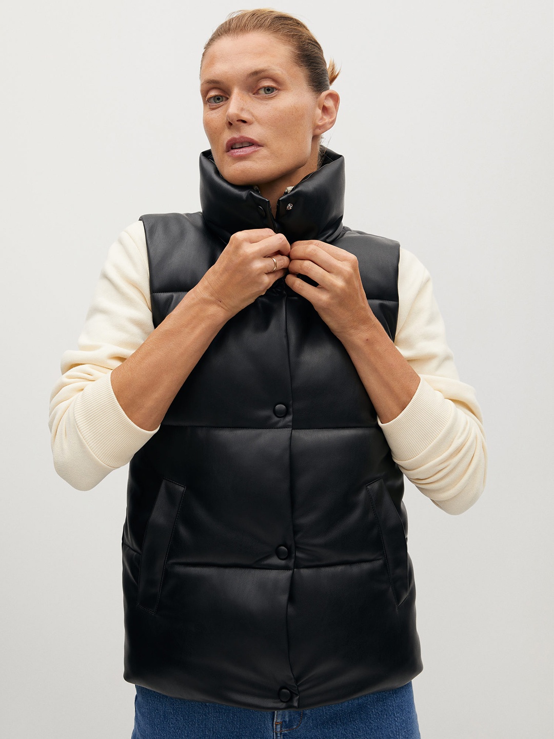 

MANGO Women Black Solid Puffer Jacket