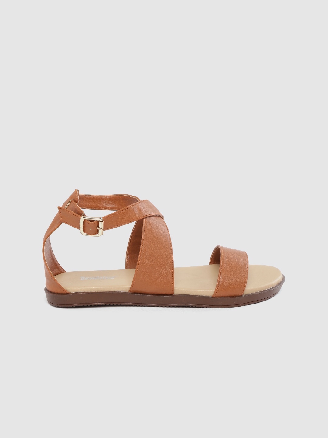 

Roadster Women Tan Brown Solid Mid-Top Open Toe Flats