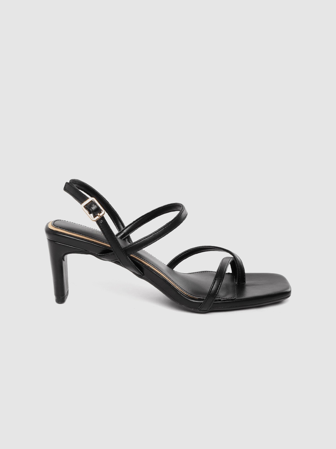 

CORSICA Women Black Solid Strappy One-Toe Block Heels
