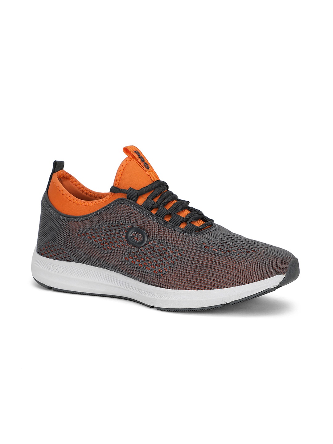 

Khadims Men Grey & Orange Woven Design Sneakers