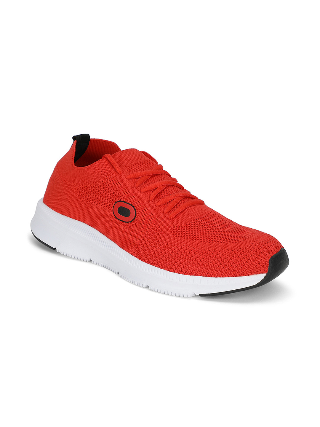 

Khadims Men Red Woven Design Textile Mid-Top Sneakers