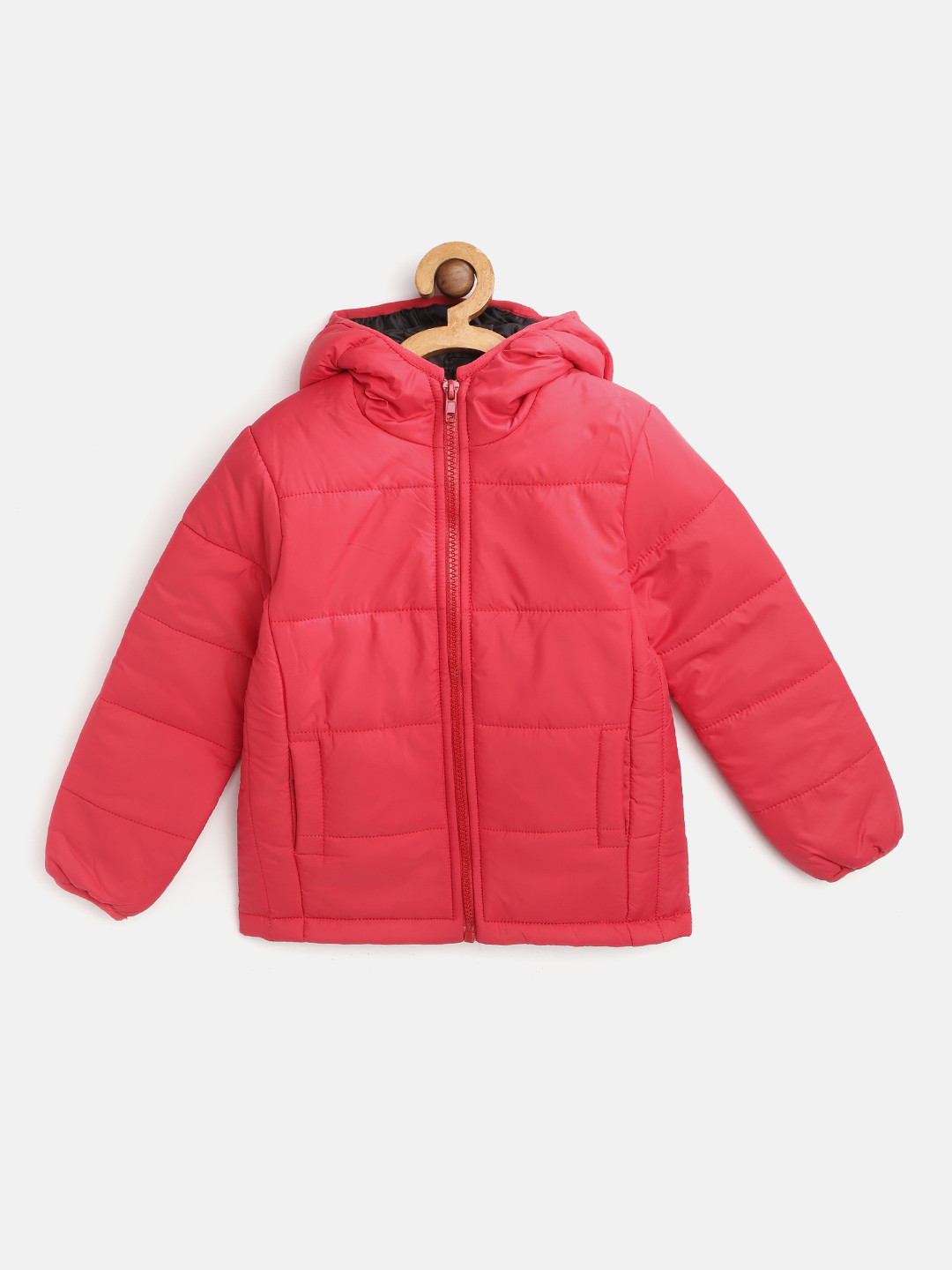 

Miss & Chief Boys Red Solid Hooded Padded Jacket