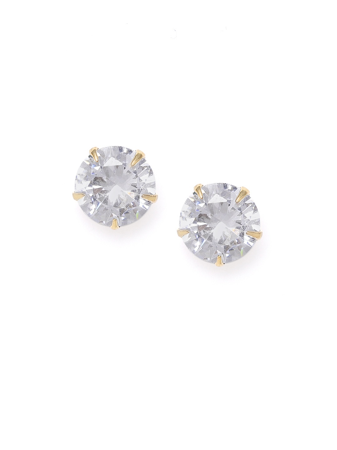 

YouBella Gold-Plated Stone-Studded Contemporary Studs, Silver