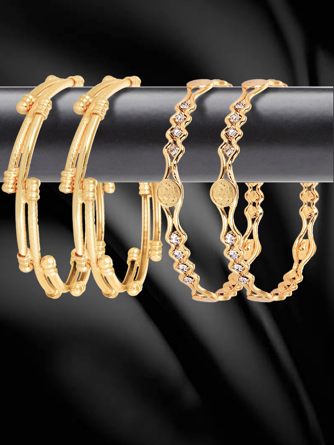 

YouBella Set of 4 Gold-Plated Bangles