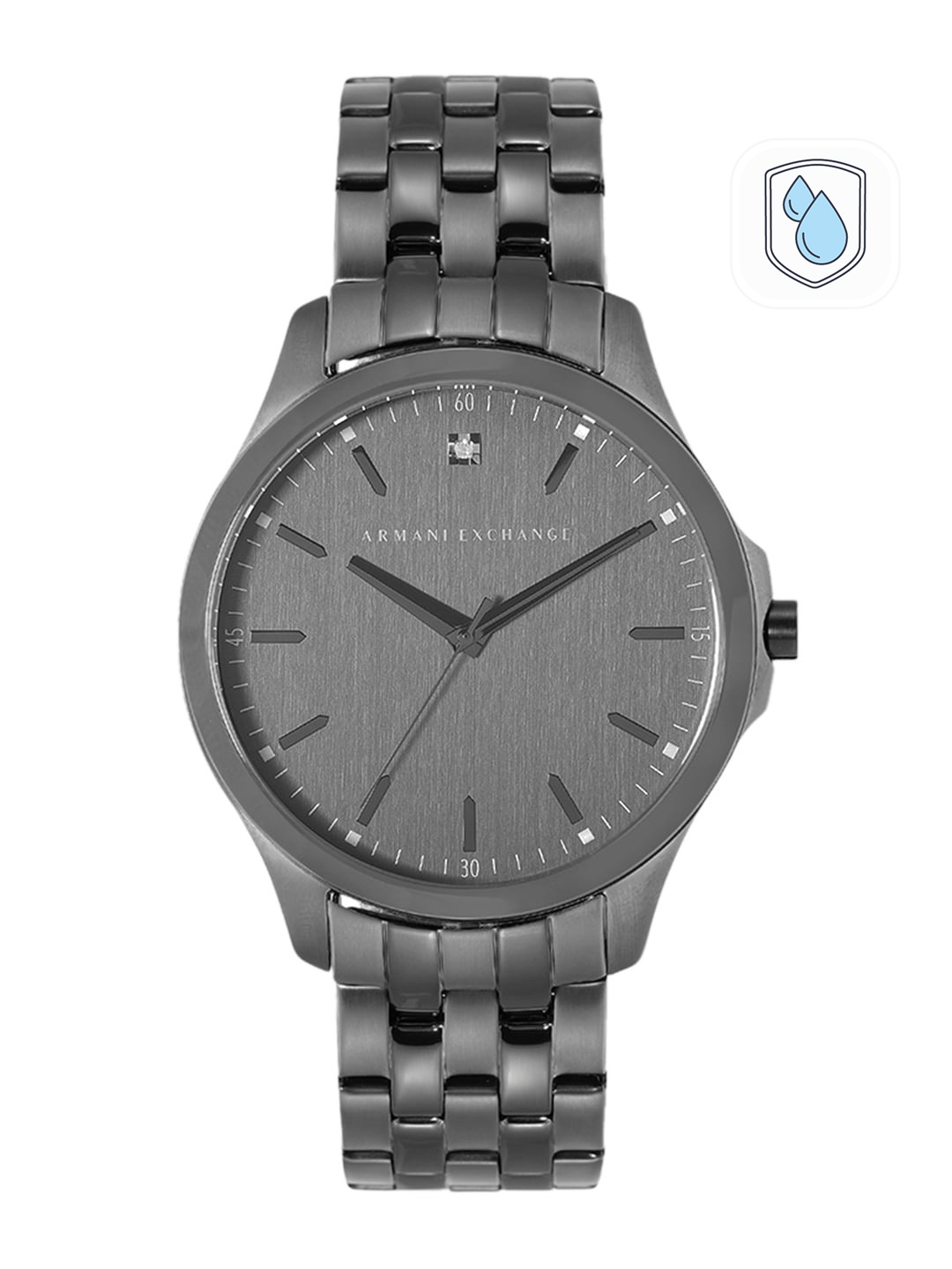 

Armani Exchange Men Gunmetal-Toned Hampton Analogue Watch AX2169, Metallic