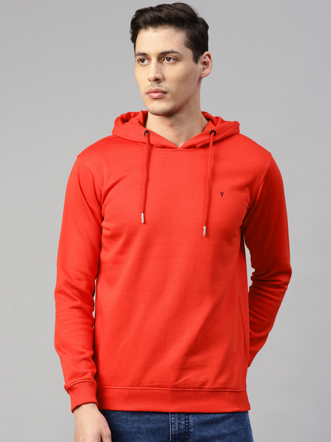 

Van Heusen Sport Men Red Solid Hooded Sweatshirt