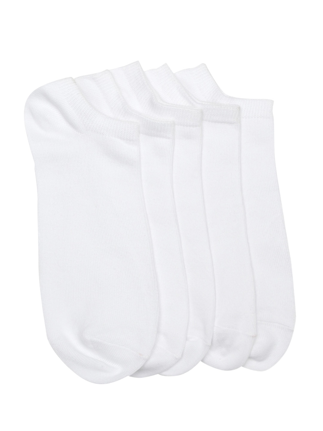 

Marks & Spencer Women Pack of 5 White Solid Ankle-Length Socks
