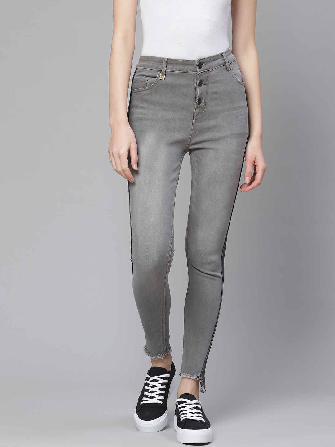 

Hubberholme Women Grey Slim Fit Mid-Rise Clean Look Stretchable Jeans