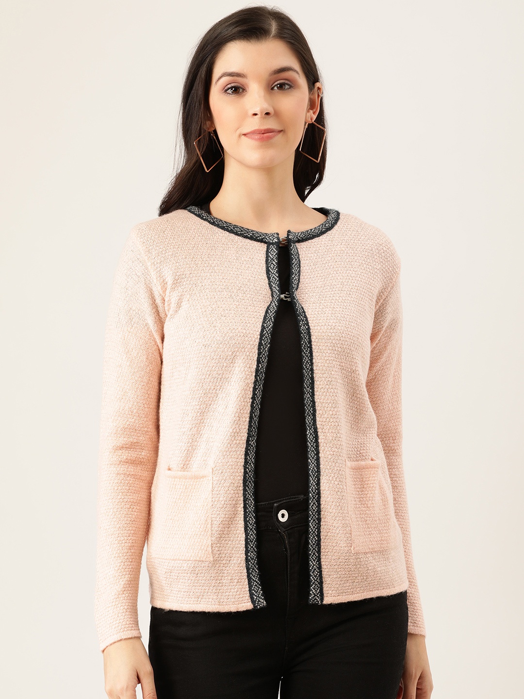 

Pierre Carlo Women Pink Solid Cardigan