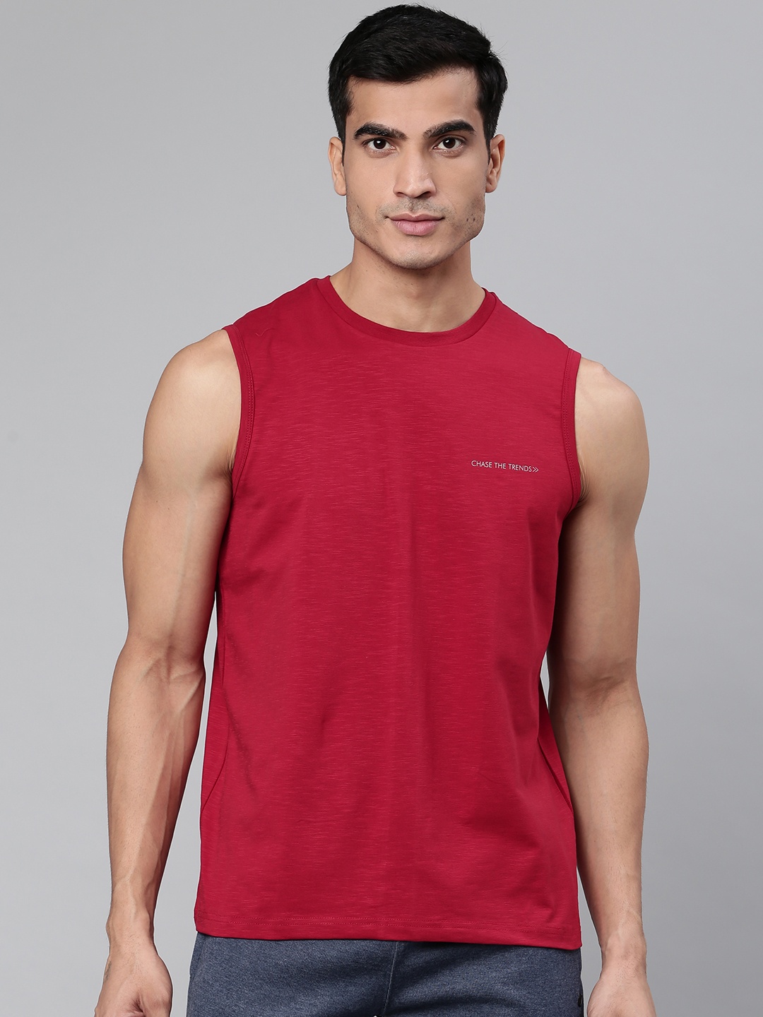 

Sweet Dreams Men Maroon Slub Effect Round Neck Lounge T-shirt