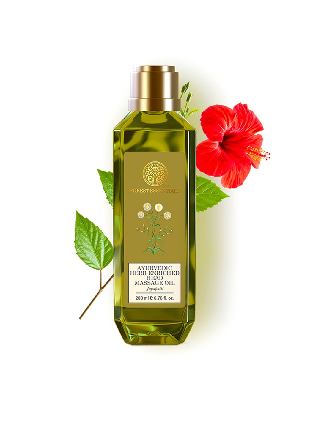 

Forest Essentials Ayurvedic Herb Enriched Head Massage Hair Oil Japapatti - 200ml, Green