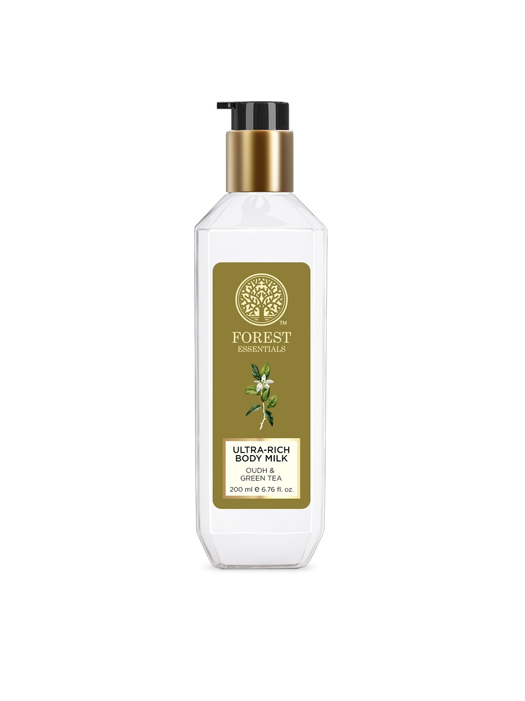 

Forest Essentials Ultra-Rich Body Milk Oudh & Green Tea Body Milk 200 ml, Off white
