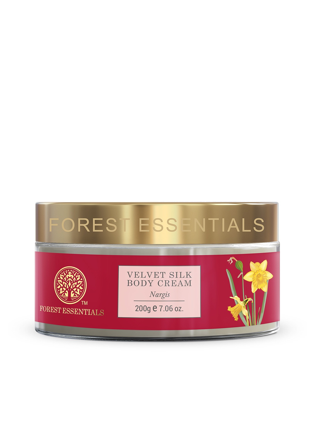 

Forest Essentials Velvet Silk Body Moisturizing Cream Nargis for Glowing Skin - 200g, Pink