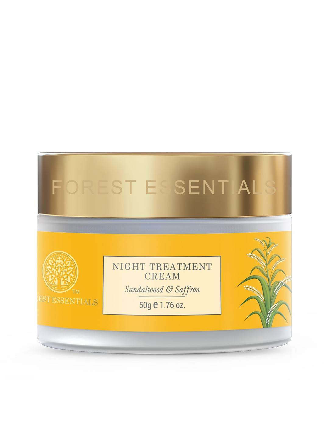 

Forest Essentials Night Treatment Cream Sandalwood & Saffron For Normal-Dry Skin - 50g, Yellow