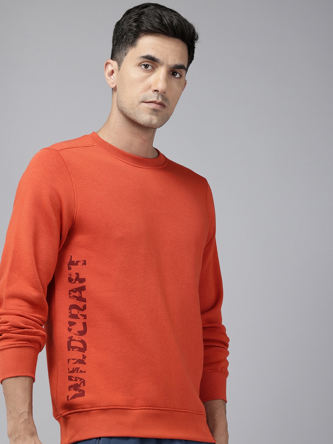 

Wildcraft Brand Logo Printed Sweatshirt, Rust