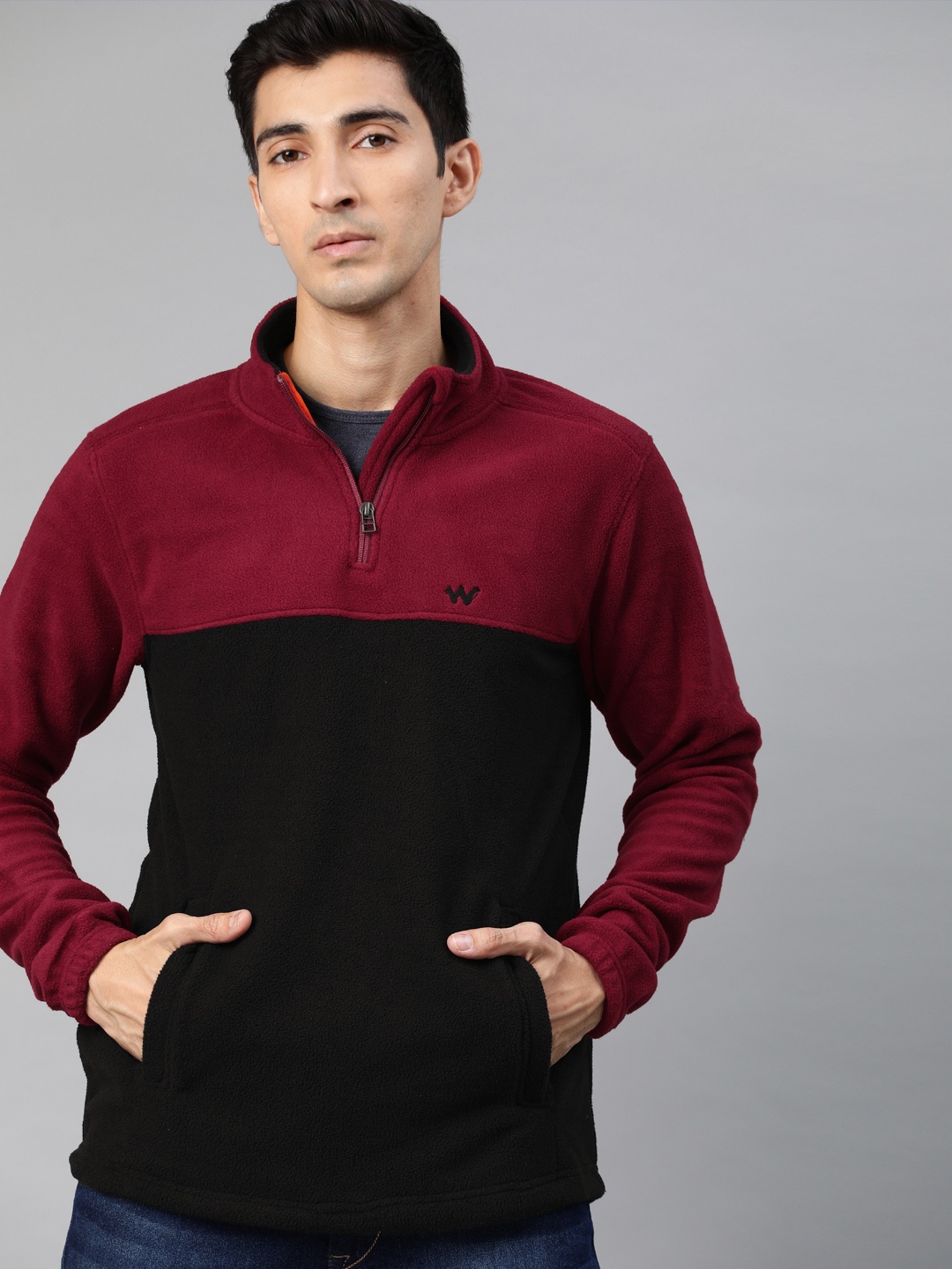 

Wildcraft Men Red & Black Colourblocked Sweatshirt