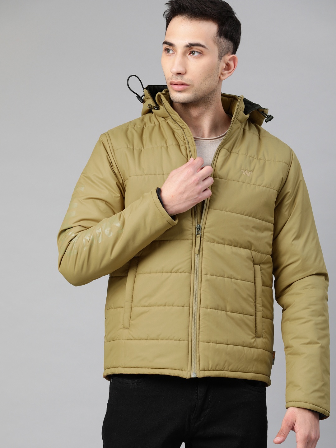 

Wildcraft Men Olive Green Solid Padded Jacket