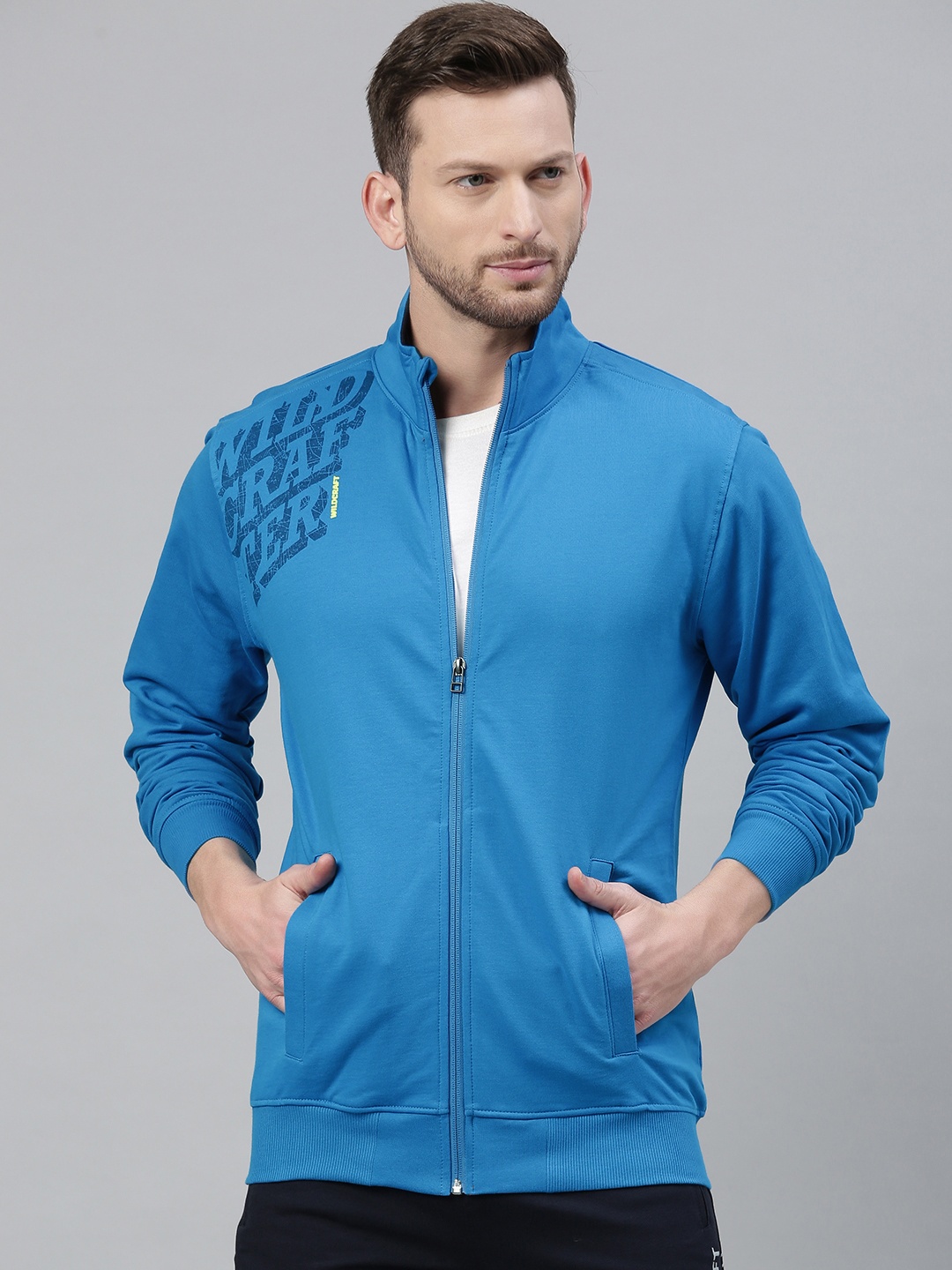 

Wildcraft Men Blue Printed Sweatshirt