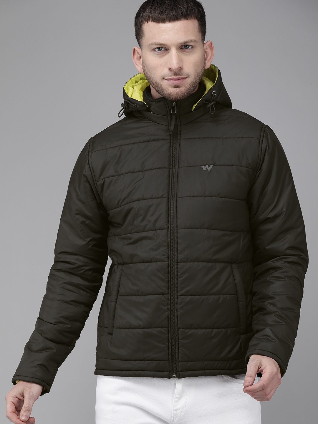 

Wildcraft Men Black Solid Padded Jacket With Detachable Hood