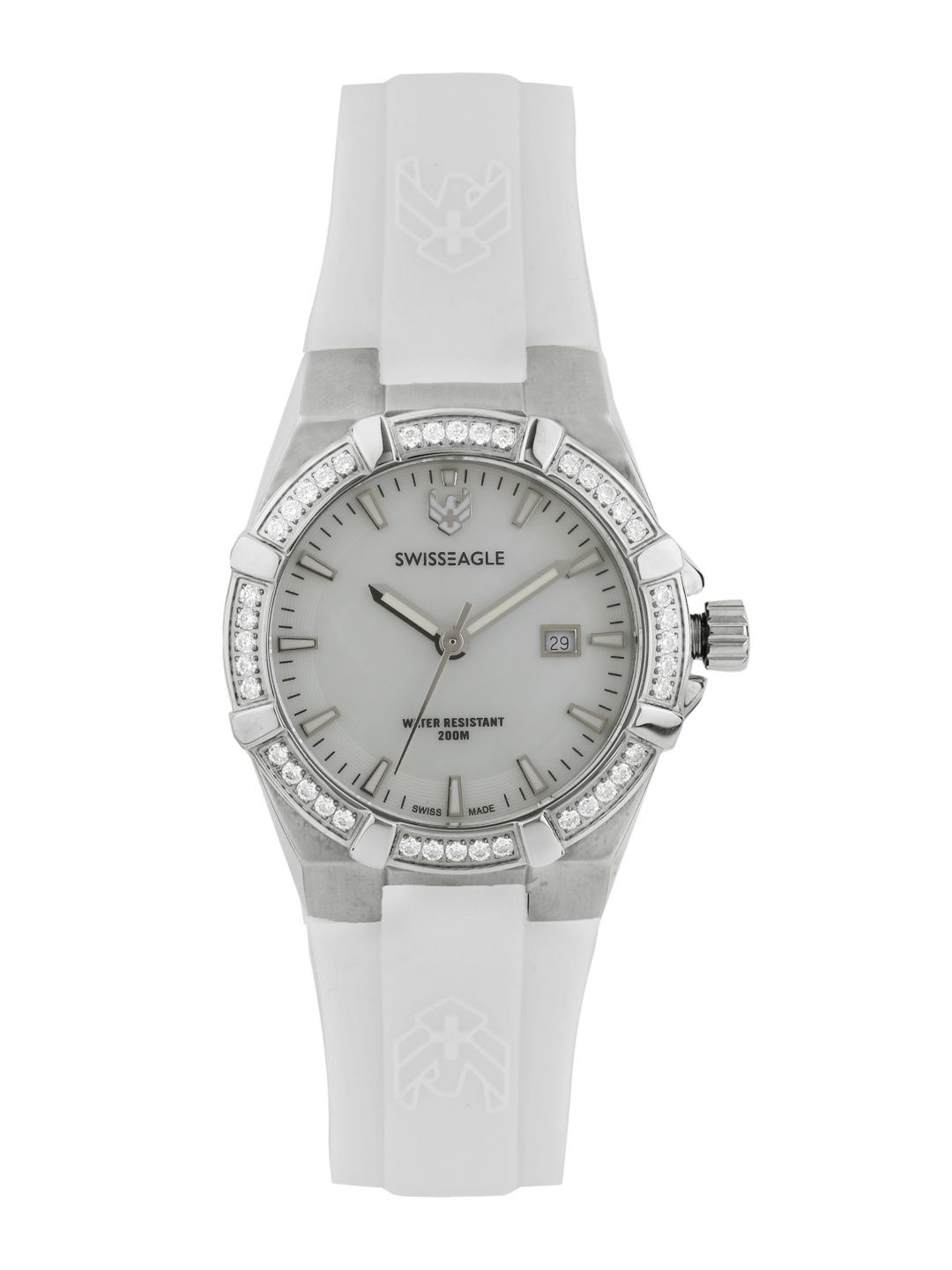 

Swiss Eagle Women Pearly White Dial Watch SE-6041-04